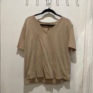 DeFacto Tan V-Neck T-Shirt